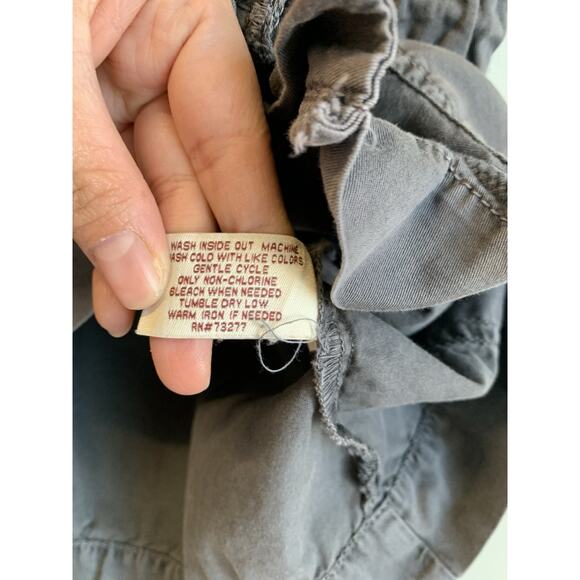 MUDD Women’s Vest Utility Full Zip Snap Hooded Cargo Washed Gray Size Medium - Picture 6 of 7